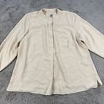 Anne Klein  1X Ivory‎ Long Sleeve Button Down Tunic Blouse Classic Career Office Photo 8