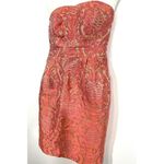 Kate Spade Strapless Faye Dress Guava Pink Size 4 Pineapple Damask Cocktail Photo 4