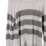 Eileen Fisher Organic Cotton Linen Grey White Striped Sweater Womens XL Photo 0