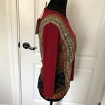 Desigual Womens Shirt S Red Inge Long Sleeve Knit Embellished Tee Top NWT Photo 3