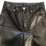EXPRESS Faux Patent Leather Super High Rise Pants Sz. 4R Modern Straight Black Photo 2