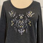 EXPRESS gray tribal beaded super soft sweatshirt Size Small Photo 1