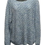 Fashion Bug Sweater Long Sleeve Size XL Chunky Knit Blue/White Boat Neck Photo 0