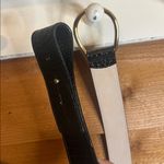 Talbots  Leather Black Gold Oval Hook Loop Adjustable Belt 36”-38.5” S-L Elegant Photo 3