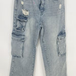 Indigo Rein Juniors' High-Rise Skater Wide-Leg Light Wash Jeans Size 7x32 Q0021 Photo 0