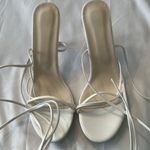 NWT White Strappy Sandals no size on sandals see size chart and measurements Photo 1