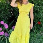 MARISSA WEBB x RTR Yellow Hourglass Waist Cutout Midi Summer Dress Size 4 Photo 0