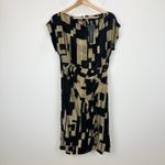 Donna Karan  Printed Velvet Extended Shoulder Dress Knee Length Cocktail US 6 NWT Photo 4