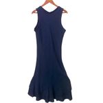 SAGA Made in Italy Ruffle Hem Midi Maxi Linen Dress Blue Size S/M Quiet Luxury Photo 12