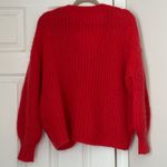 Sézane  La Maille Women XS Gaspard Chunky Knit Cardigan Red Button Front Mohair Photo 4
