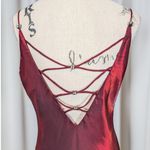 American Vintage Vintage Y2K Burgundy Satin Slip Dress Rhinestone Back Photo 6