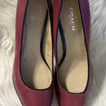 Coach Women's Deep Red Leather Heels Photo 0