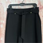 Michael Kors Michael  Black Wide Leg Tie Waist Cropped Pants Size 6 Photo 1