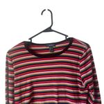 Forever 21 2010 Women Large Rainbow Multicolored Stripe Long Sleeve Crop Top Photo 1
