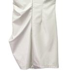Anthropologie NWT  Maya Faux Leather Mini Dress Size 12 Cream Cowl Neck Ruched Photo 9