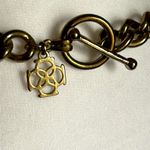 Ann Taylor  Chunky Bold Statement Faceted Rhinestone and Gold Tone Link Necklace Photo 3