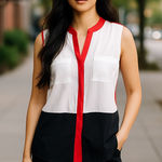 Ivanka Trump NWOT  COLOR-BLOCK BUTTON DOWN SHIRT Photo 0