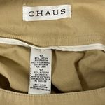 Chaus Skirt Beige Khaki Side Zip Knee Length Stretch vintage 12 cotton spandex Tan Photo 4