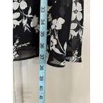 Robbie Bee  Chiffon Blk/Cream Floral Midi Dress Size 14 Lined Tie Back Neck‎ Photo 1