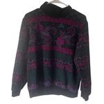 The American Collection Vintage 80s Medium Black Floral Grunge Mock Neck Sweater Photo 0