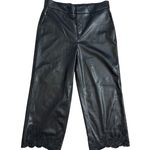 Chico's Chico’s Faux Leather‎ Cut Out Ankle Crop Wide Leg Trouser Pants Black Size 12 Photo 3