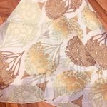New Vintage Pineapple Yellow Floral Flare Layered Skirt Summer Pastel Midi Photo 3