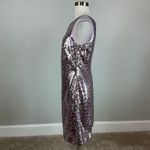 Vince Camuto  Sparkly Sequined Mini Sheath Cocktail Dress Size 6 Pink and Silver Photo 4