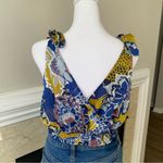Intimately Free People Floral Cropped Top Yellow and Blue Size M Size M Photo 3