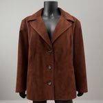 Preston & York Woman Genuine Suede Leather Jacket Brown Coat 3X Plus Size Photo 2