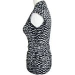 Vince Camuto  XS Women's Sleeveless Collar V-neck Ruched Tank Top Black/White Photo 2