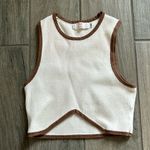 Polka dots and moonbeams contrast trim ribbed tank top Brown Size M Photo 0