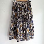 Ann Mashburn  Pleated Wrap Maxi Skirt Floral White Navy Sz Small Photo 2