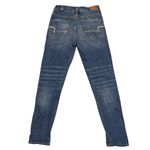 American Eagle NEW AEO Distressed Dark Wash Patchwork Tomgirl Denim Blue Jeans Pants size 00 Photo 2