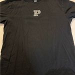 PINK - Victoria's Secret Victoria's Secret PINK Shirt Black Bling Logo Short Sleeve Top Rhinestone Small Photo 0