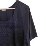 Eyeshadow  short sleeve 3XL navy blue front cut out design see through Photo 3