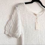 Maje  Ecologie Ecru Ribbed Peplum Top Size Large Photo 2