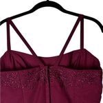 Mori Lee  Vintage Corset Boned Top Embroidered Burgundy WhimsyGoth Fairy Size S Photo 8