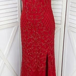Jules and Cleo Beaded Sequin Mermaid‎ Sheath Dress Red Juniors 6 Photo 0