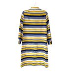 Vintage Polyester Nautical Zipper Front Striped Yellow and Blue Dress size large Photo 3