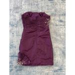 Nox Anabel Purple Pleated Rhinestone Sequin Beaded Strapless Party Mini Dress XS Purple Photo 6