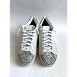 P448  Thea Glitter Casual Designer Sneakers White Silver Size 42 (9-9.5) NEW Photo 4