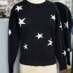 Rachel Zoe BLACK W/WHITE STARS WARM&THICK CREW NECK SWEATER SZ MEDIUM Photo 0