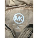 Michael Kors Puffer Vest Faux Fur Hood Beige Cheetah Print MK Logo 1X NWOT Photo 6