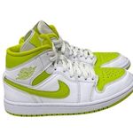 Shoes Nike Air Jordan 1 Mid White Lime Sneakers Size Women's 6.5 Photo 1