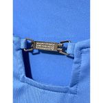 Susan Graver  Blue Blouse Shirt Jewel Detail Neck Cut Out Stretch Womens XS Photo 2