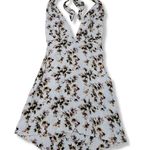 Flynn Skye  Dress Size Small Halter Top Tie Open Back Flower Floral Mini Dress Sleeveless Two  Photo 0