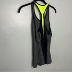 Nike Women's Charcoal and Neon Yellow Tank Top Photo 4