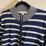 Madison Grey Striped Navy and White Cardigan Size PXL Blue Photo 1