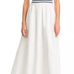AQUA  Women's White‎ Striped Sleeveless Midi Dress Knit Top Summer Casual Photo 0
