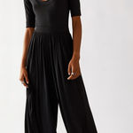 Free People  Beach Black Rosebowl Jumpsuit Size Medium Photo 0